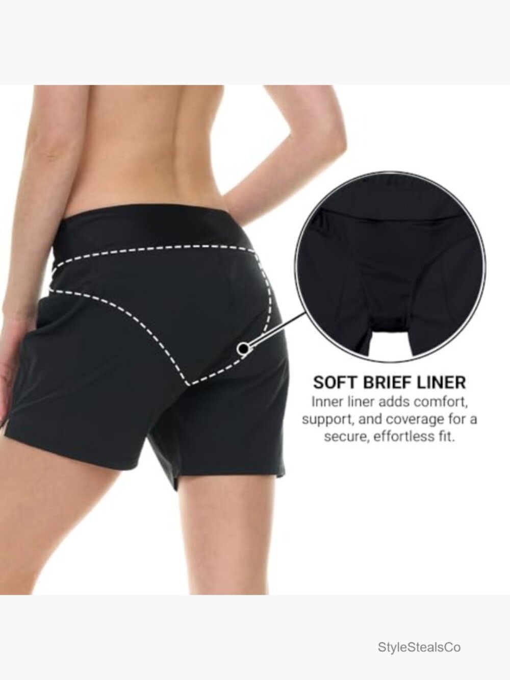 High Waisted Swim Shorts 5" 7" Board Shorts with Pockets and Liner UPF 50+ - Picture 5 of 7